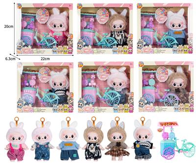 7寸全身搪胶POPMART泡泡玛特LABUBU拉布布娃娃带配件 - OBL10336083