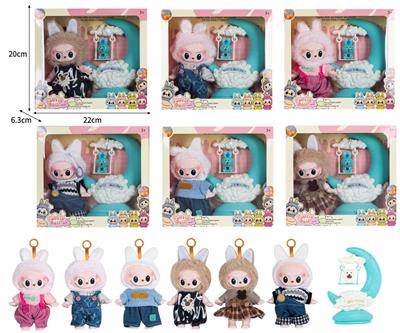 7寸全身搪胶POPMART泡泡玛特LABUBU拉布布娃娃带配件 - OBL10336084