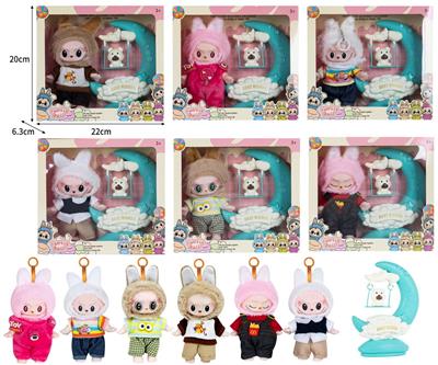 7寸全身搪胶POPMART泡泡玛特LABUBU拉布布娃娃带配件 - OBL10336088