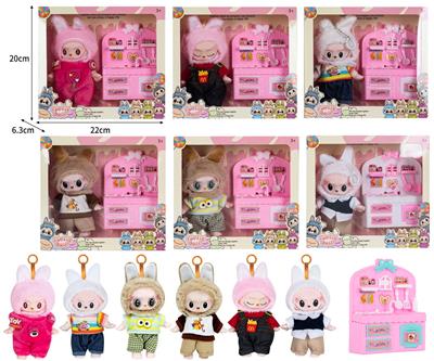 7寸全身搪胶POPMART泡泡玛特LABUBU拉布布娃娃带配件 - OBL10336093