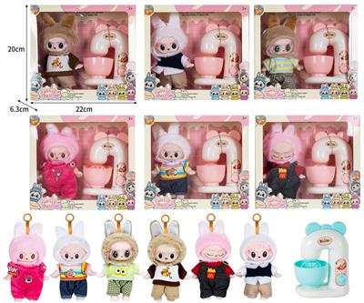 7寸全身搪胶POPMART泡泡玛特LABUBU拉布布娃娃带配件 - OBL10336094