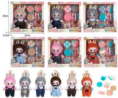 7寸全身搪胶POPMART泡泡玛特LABUBU拉布布娃娃带配件 - OBL10336102