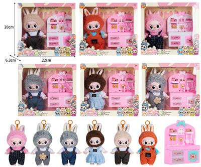 7寸全身搪胶POPMART泡泡玛特LABUBU拉布布娃娃带配件 - OBL10336106