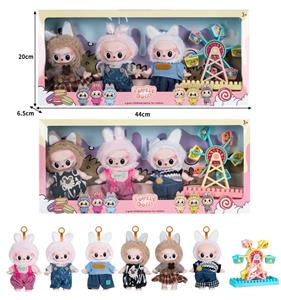 7寸全身搪胶POPMART泡泡玛特LABUBU拉布布娃娃带配件（3只装） - OBL10336110