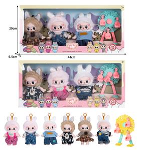 7寸全身搪胶POPMART泡泡玛特LABUBU拉布布娃娃带配件（3只装） - OBL10336111