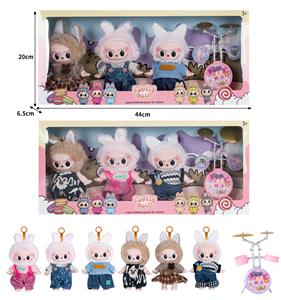 7寸全身搪胶POPMART泡泡玛特LABUBU拉布布娃娃带配件（3只装） - OBL10336113