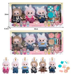 7寸全身搪胶POPMART泡泡玛特LABUBU拉布布娃娃带配件（3只装） - OBL10336116