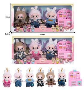 7寸全身搪胶POPMART泡泡玛特LABUBU拉布布娃娃带配件（3只装） - OBL10336118