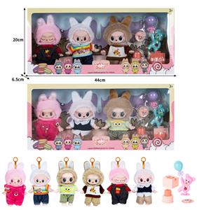 7寸全身搪胶POPMART泡泡玛特LABUBU拉布布娃娃带配件（3只装） - OBL10336120