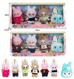 7寸全身搪胶POPMART泡泡玛特LABUBU拉布布娃娃带配件（3只装） - OBL10336123