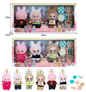 7寸全身搪胶POPMART泡泡玛特LABUBU拉布布娃娃带配件（3只装） - OBL10336124