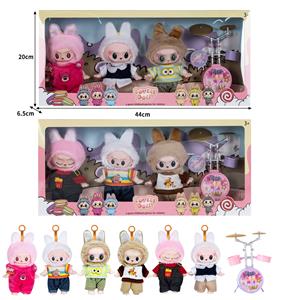 7寸全身搪胶POPMART泡泡玛特LABUBU拉布布娃娃带配件（3只装） - OBL10336126