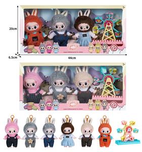 7寸全身搪胶POPMART泡泡玛特LABUBU拉布布娃娃带配件（3只装） - OBL10336127