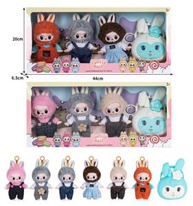 7寸全身搪胶POPMART泡泡玛特LABUBU拉布布娃娃带配件（3只装） - OBL10336130