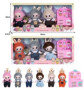 7寸全身搪胶POPMART泡泡玛特LABUBU拉布布娃娃带配件（3只装） - OBL10336132