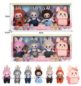 7寸全身搪胶POPMART泡泡玛特LABUBU拉布布娃娃带配件（3只装） - OBL10336133