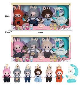 7寸全身搪胶POPMART泡泡玛特LABUBU拉布布娃娃带配件（3只装） - OBL10336134