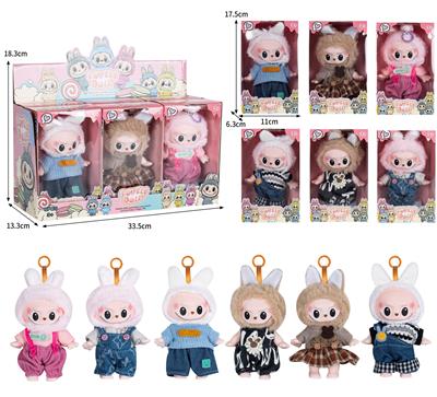 7寸全身搪胶POPMART泡泡玛特LABUBU拉布布娃娃（6只装） - OBL10336138