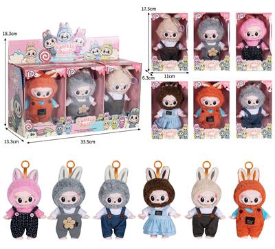 7寸全身搪胶POPMART泡泡玛特LABUBU拉布布娃娃（6只装） - OBL10336140