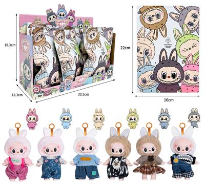 7寸全身搪胶POPMART泡泡玛特LABUBU拉布布娃娃（6只装） - OBL10336144