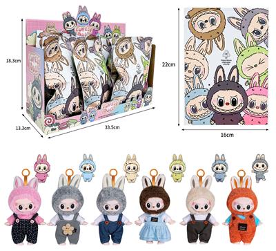 7寸全身搪胶POPMART泡泡玛特LABUBU拉布布娃娃（6只装） - OBL10336146