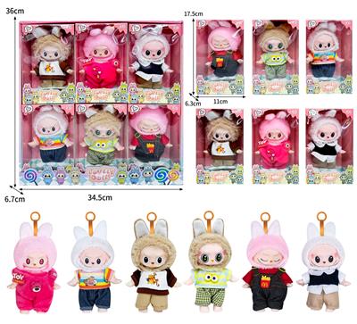 7寸全身搪胶POPMART泡泡玛特LABUBU拉布布娃娃（6只装） - OBL10336151