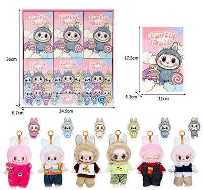 7寸全身搪胶POPMART泡泡玛特LABUBU拉布布娃娃（6只装） - OBL10336154