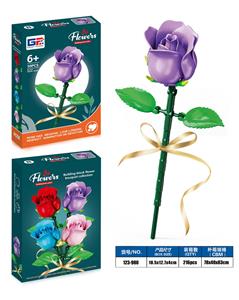 益智花艺积木黑珍珠玫瑰花（50PCS）（4款混装） - OBL10337922