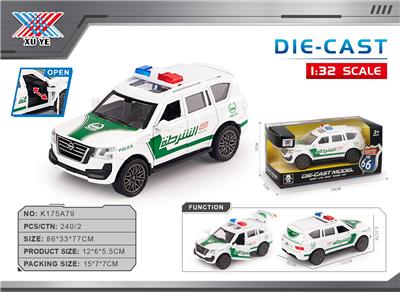 1:32 迪拜警车 合金车回力三开门（1只装） - OBL10339261