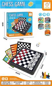 5合1棋
 国际象棋+中国跳棋+天鹅+西洋+西班牙飞机棋,带32粒黑棋子+16粒白棋子+20粒红棋子+蓝绿黄棋子各4粒+2个骰子 - OBL10345079