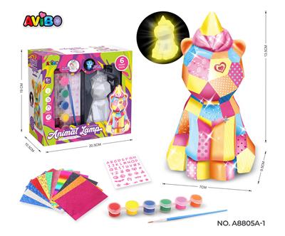 儿童DIY彩绘涂鸦创意夜灯玩具 DIY涂鸦夜灯玩具-独角兽（用3粒AG13包电） - OBL10345316