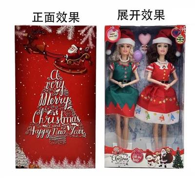 11.5寸实身9关节圣诞套装芭比2只带气球配件 - OBL10346658