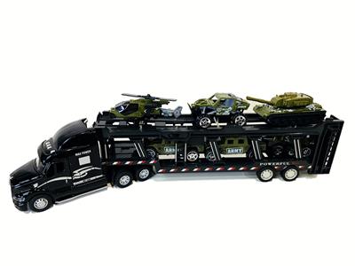 美式合金拖栏黑色混装带6只军事小车 - OBL10347092