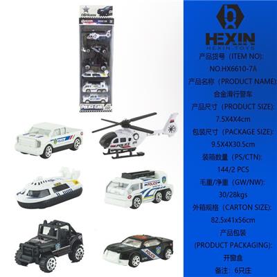 合金滑行警察车+飞机（6只庄） - OBL10351522
