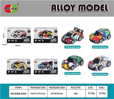 合金Q版回力涂鸦跑车 - OBL10351589