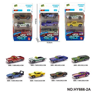 8款1:64合金车3只装 - OBL10352517