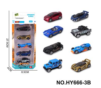 8款1:64合金车5只装 - OBL10352522