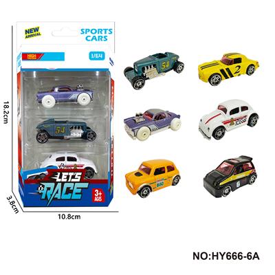 6款1:64合金车3只装 - OBL10352533
