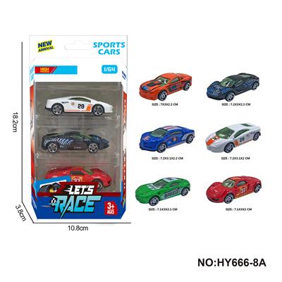 6款1:64合金车3只装 - OBL10352541