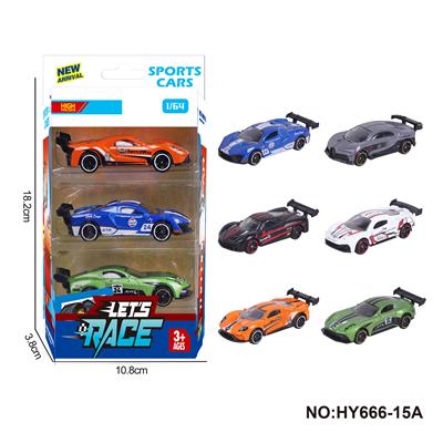 6款1:64合金车3只装 - OBL10352569