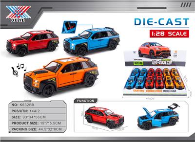 1:28合金车模库里南 灯光音乐 五开门回力（12只装） - OBL10356608