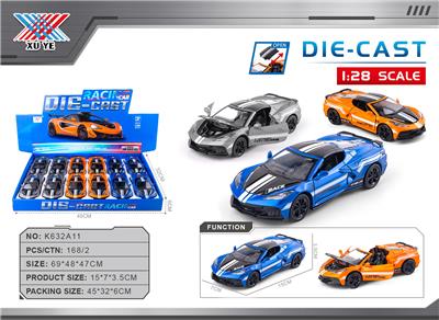 1:28 合金车模 肌肉车C8敞篷版 四开门 回力（12只装） - OBL10356677