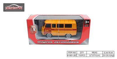 1:43，1只俄罗斯巴士回力合金车（04红黄） - OBL10356820