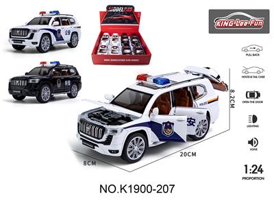 1:24普拉多中文警车版声光音乐回力合金车6开门 - OBL10356921