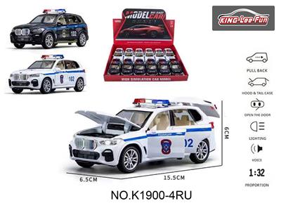 1:32宝马x5俄文警车四开门声光音乐回力合金车 - OBL10356945
