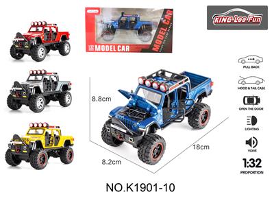 1:32吉普越野版带灯光音乐六开门滑行合金车 - OBL10356953