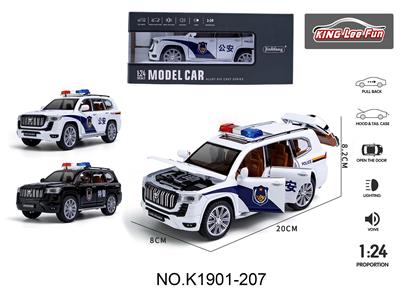 1:24普拉多中文警车版声光音乐回力6开门 - OBL10356991