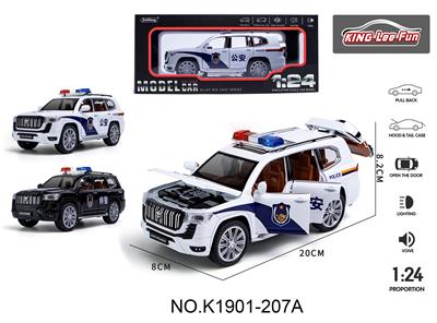 1:24普拉多中文警车版声光音乐回力6开门 - OBL10356992