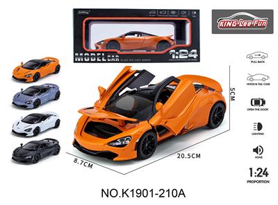 1:24迈凯伦街车版支架4开门灯光音乐回力合金车盒 - OBL10356994