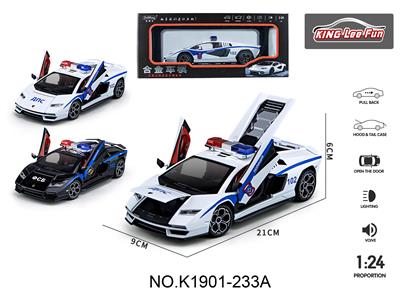 1:24兰博基尼800俄文警车版合金声光回力四开门 - OBL10357005